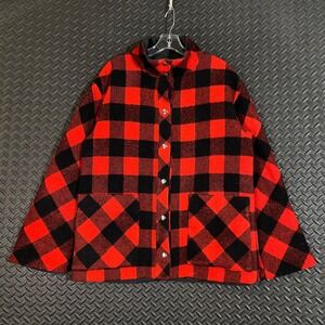 Vintage Botany 500 Wool Jacket 6 Reg Buffalo Plaid Reversible Black Red‎ Coat